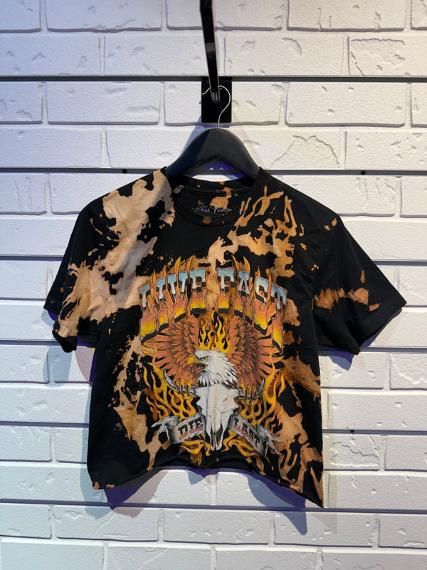 Asher hand dyed crop graphic tee - Rise and Redemption