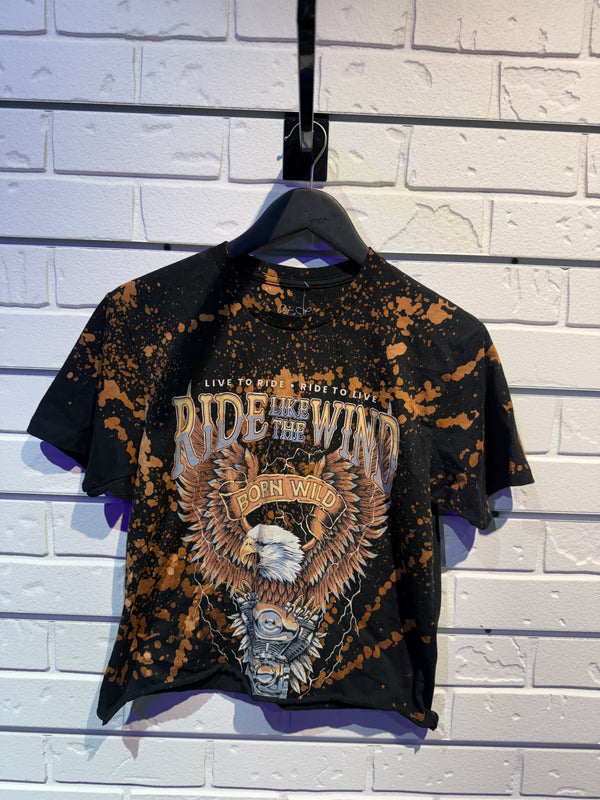 Asher hand dyed crop graphic tee - Rise and Redemption