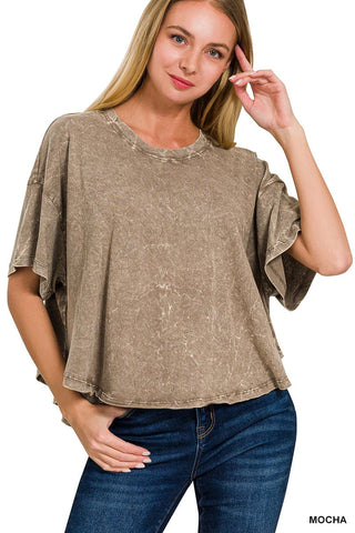 Asphalt Mineral Washed top - Rise and Redemption