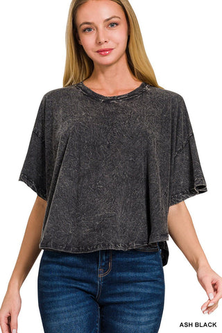 Asphalt Mineral Washed top - Rise and Redemption