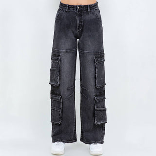 Avril Denim Wide Leg Cargos - Rise and Redemption