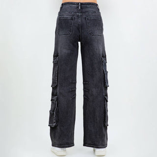 Avril Denim Wide Leg Cargos - Rise and Redemption