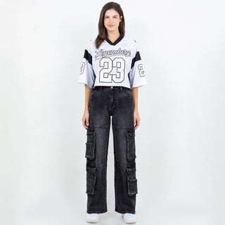 Avril Denim Wide Leg Cargos - Rise and Redemption