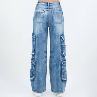 Avril Denim Wide Leg Cargos - Rise and Redemption