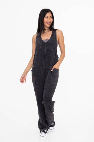 Mineral-Washed Lounge Jumpsuit