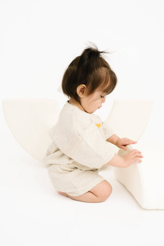 Short Sleeve Smiley Set | Oatmeal