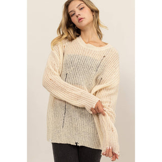 Delilah Distressed Knit Sweater