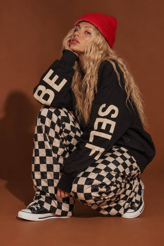 BE YOUR SELF GRAPHIC SWEATSHIRT