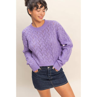 Cassidy Cropped Cable Knit Sweater