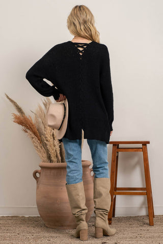 BACK CRISS CROSS CARDIGAN - Rise and Redemption