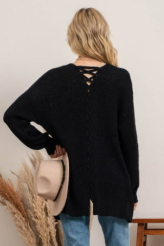 BACK CRISS CROSS CARDIGAN - Rise and Redemption