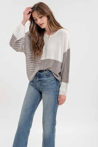 Back tie Color Block Sweater - Rise and Redemption