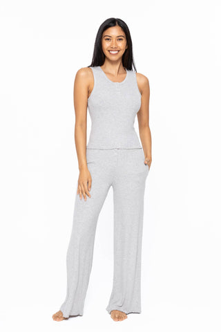 Bamboo Blend Henley Ribbed Tank Top - Rise and Redemption