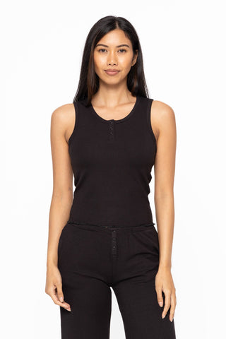 Bamboo Blend Henley Ribbed Tank Top - Rise and Redemption