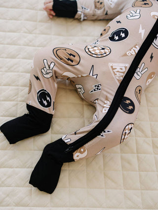Bamboo Zip Romper | Latte Rad Vibes - Rise and Redemption