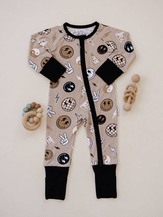 Bamboo Zip Romper | Latte Rad Vibes - Rise and Redemption