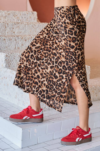 Mesh Leopard Midi Skirt