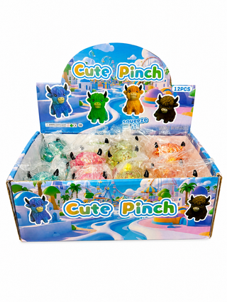 Cute Pinch Glitter Highland Bull Squishy