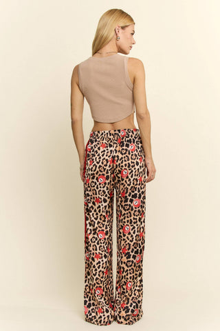Lucky 7 Silk Leopard Pants