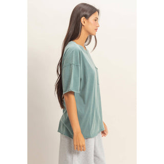 Beachside Washed Pocket Crew Neck T-Shirt - Rise and Redemption