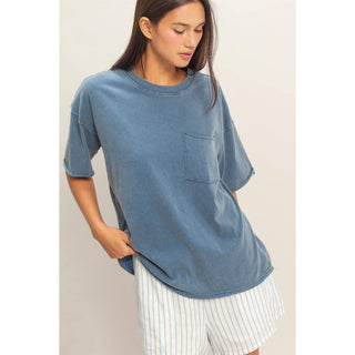 Beachside Washed Pocket Crew Neck T-Shirt - Rise and Redemption