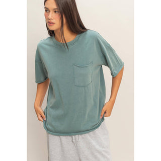 Beachside Washed Pocket Crew Neck T-Shirt - Rise and Redemption