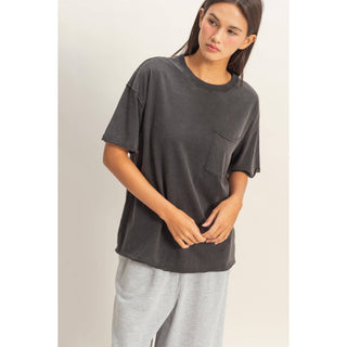 Beachside Washed Pocket Crew Neck T-Shirt - Rise and Redemption