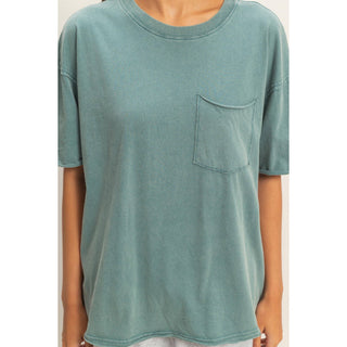 Beachside Washed Pocket Crew Neck T-Shirt - Rise and Redemption