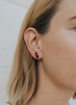 Mineral Point - Smoky Quartz - Gold Wire Wrapped Earrings