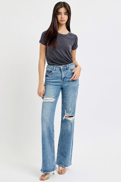 Becket High Rise Wide Leg Risen Denim - Rise and Redemption