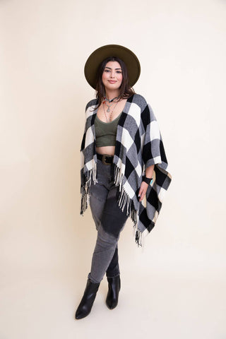Bestselling Fall Buffalo Plaid Tassel Ruana ❤️ - Rise and Redemption