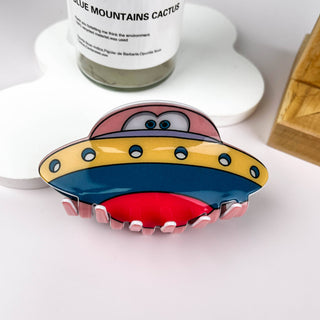 Cute cartoon UFO alien hair claw clip