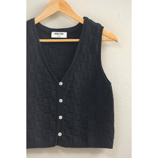Black Check Mate V - Neck Sleeveless Vest - Rise and Redemption