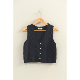 Black Check Mate V - Neck Sleeveless Vest - Rise and Redemption