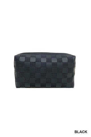 Black Checker monogram makeup bag - Rise and Redemption