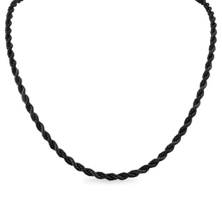Black Stainless Steel Rope Chain Necklace - Rise and Redemption