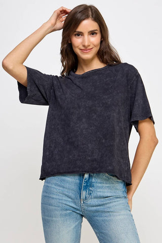 Blank Mineral Washed Long Cropped T-Shirt - Rise and Redemption