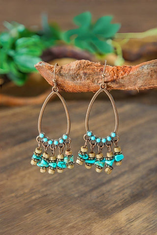 Bohemian Vintage Turquoise Tassel Earrings - Rise and Redemption