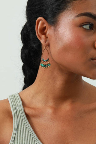 Bohemian Vintage Turquoise Tassel Earrings - Rise and Redemption