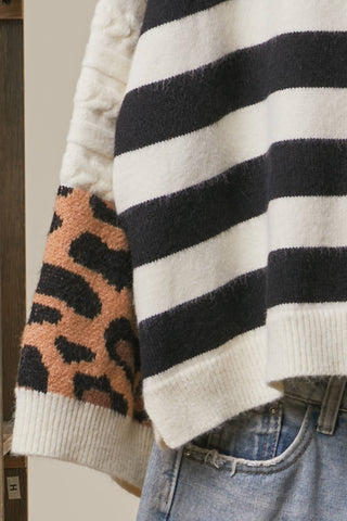 Bold Stripe and Leopard Cardigan - Rise and Redemption