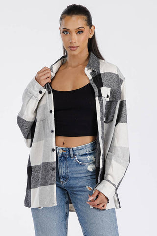 Boyfriend Oversized Soft Flannel Shacket - Rise and Redemption