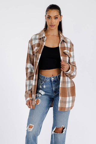 Boyfriend Oversized Soft Flannel Shacket - Rise and Redemption