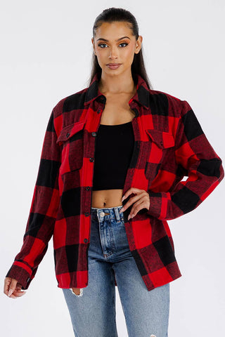 Boyfriend Oversized Soft Flannel Shacket - Rise and Redemption