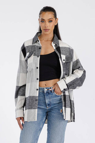 Boyfriend Oversized Soft Flannel Shacket - Rise and Redemption