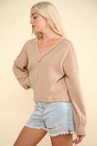 Buttery soft Comfy Soft V - Neck Knit Top - Rise and Redemption