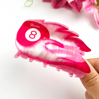 🎀 Pink Leopard Bow Acrylic Claw Clip – Bold & Cute Accessor