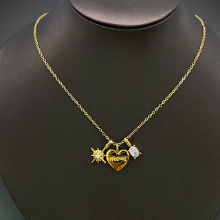 Star & Mom Heart Charm Necklace