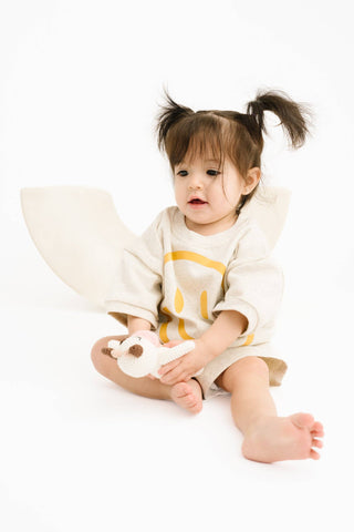 Short Sleeve Smiley Set | Oatmeal