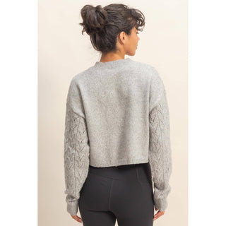 Cassidy Cropped Cable Knit Sweater