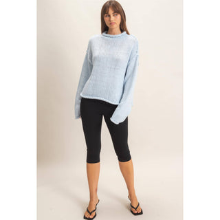 Rolled Collar Loose Knit Sweater